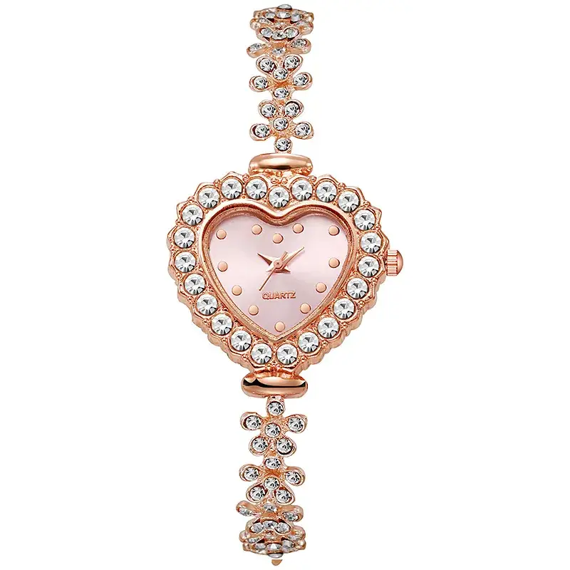 Ladies Heart Diamond Watch with Pearl Bracelet - Image 3