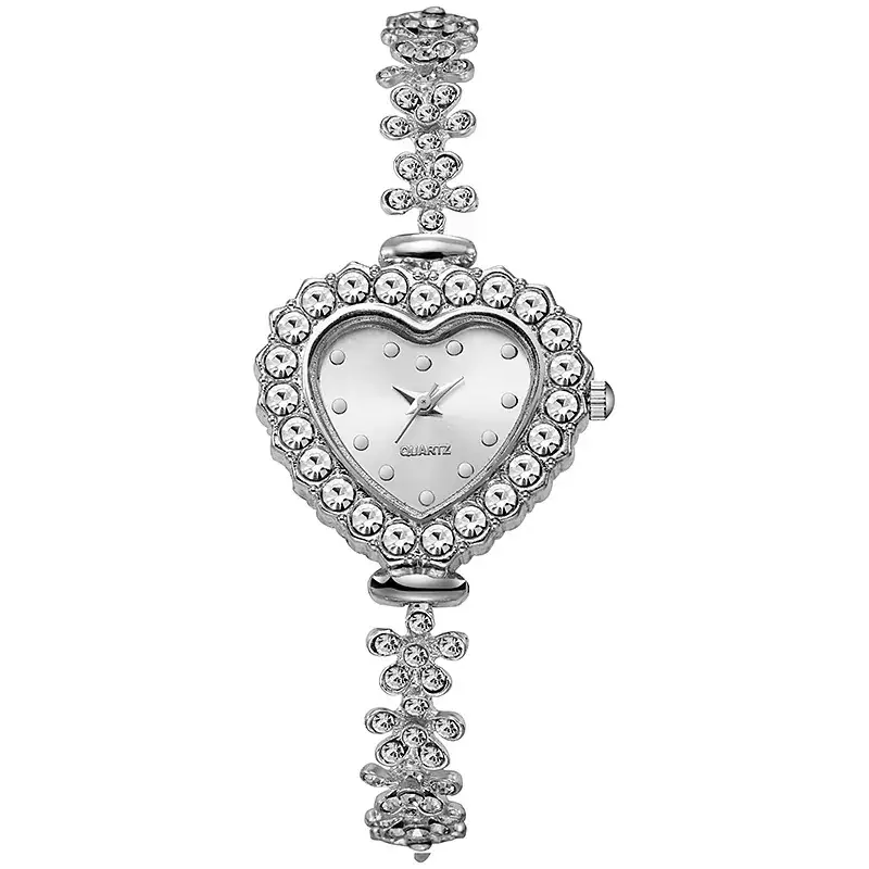 Ladies Heart Diamond Watch with Pearl Bracelet - Image 7