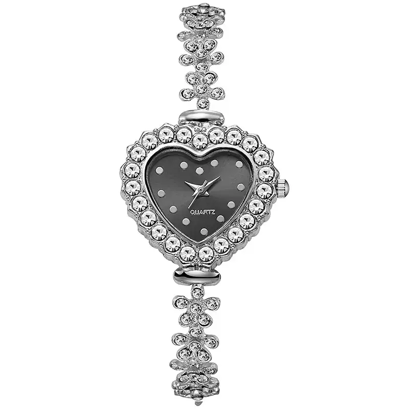 Ladies Heart Diamond Watch with Pearl Bracelet - Image 8