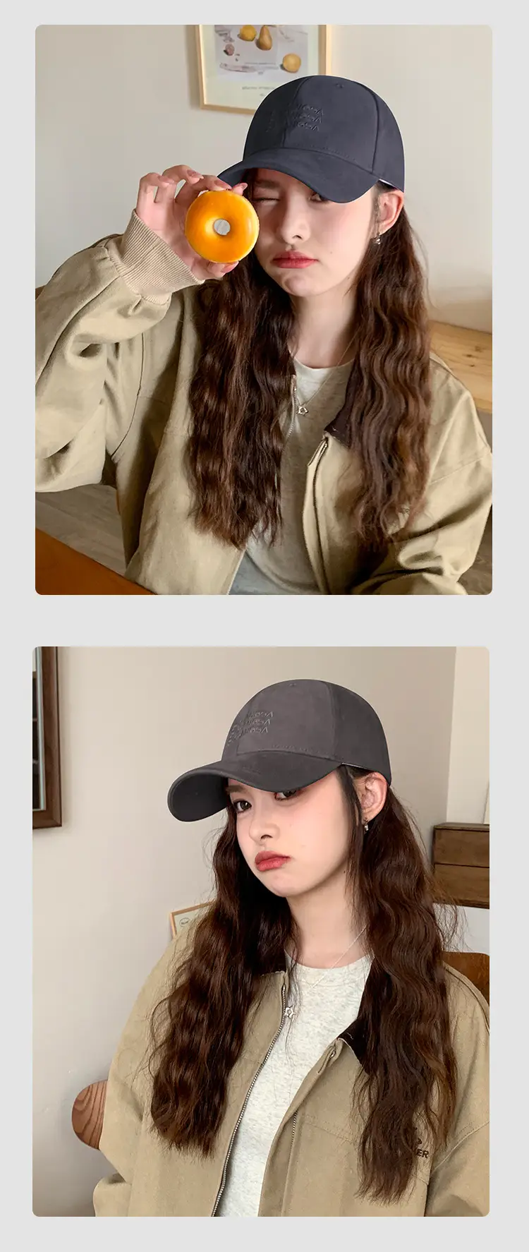 Women's Gray Embroidered Baseball Cap — feature 10