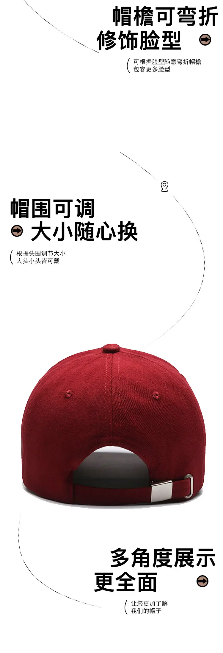 Women's Gray Embroidered Baseball Cap — feature 5