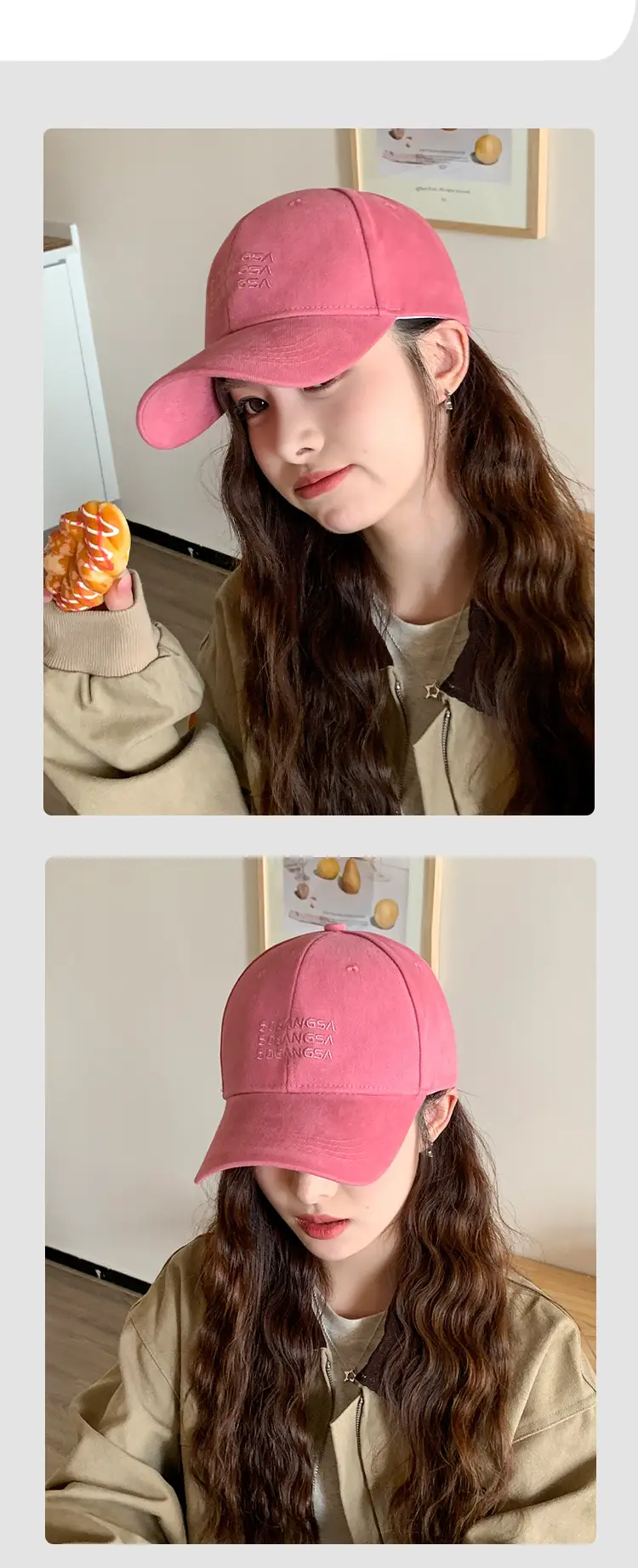 Women's Gray Embroidered Baseball Cap — feature 8