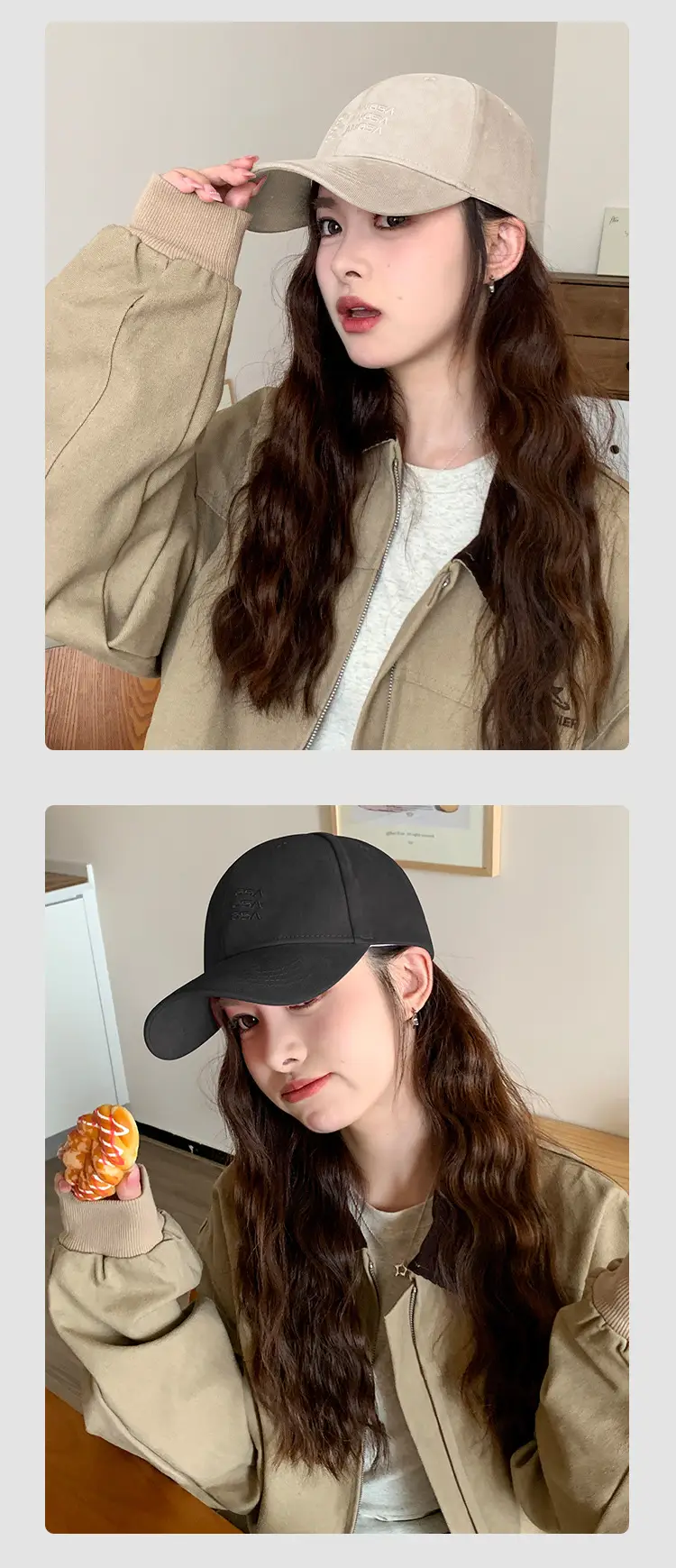Women's Gray Embroidered Baseball Cap — feature 9