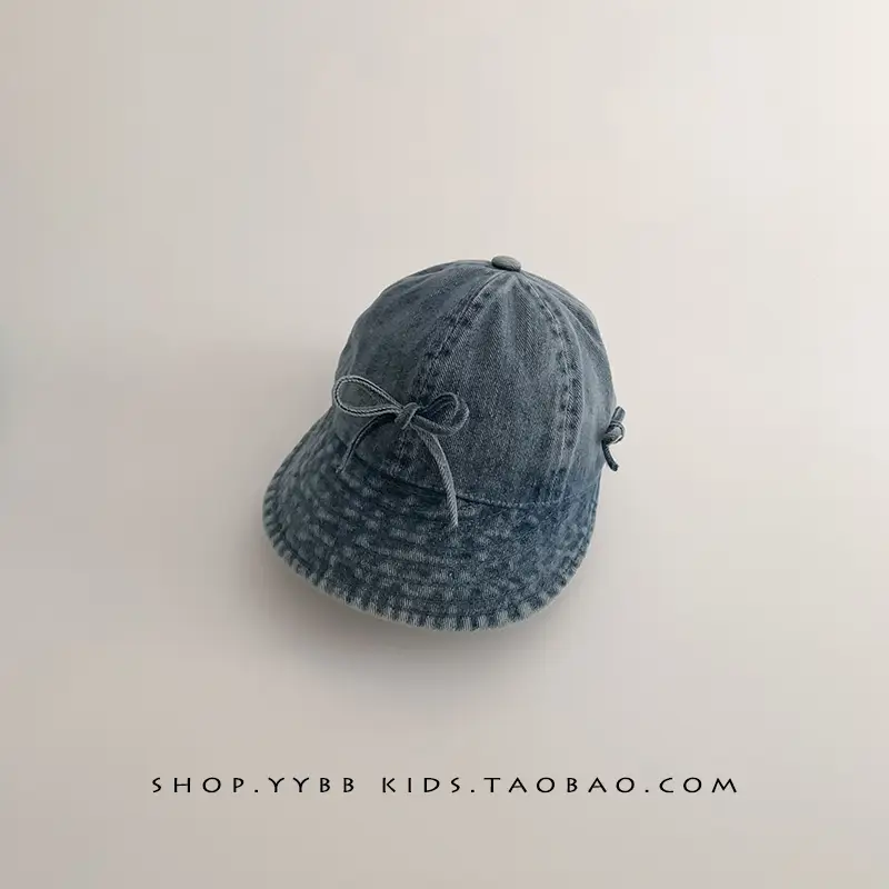Blue Knitted Bowknot Baby Hat for Girls - Image 2