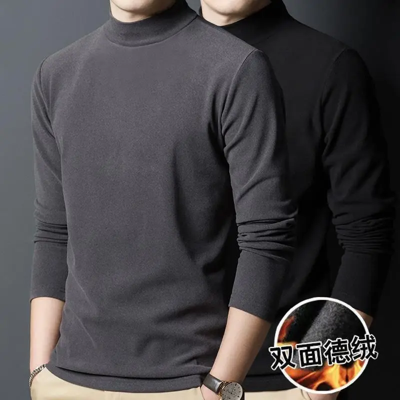 Men Fleece Lined Winter T-Shirt Set Slim Fit — feature 2