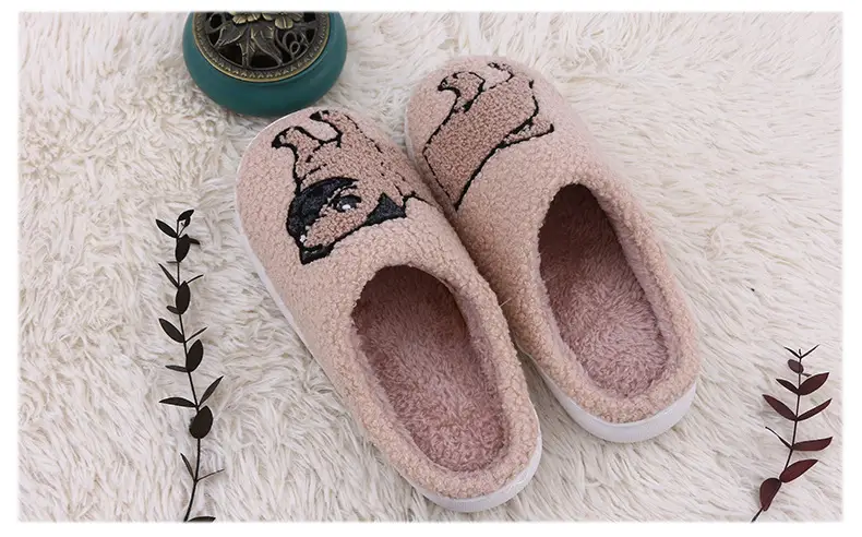 Cross-Border E-Commerce Autumn and Winter New Home Plush Slippers with Fleece Lining, Thickened Cartoon Cow and Cat Cute Cotton Slippers for Women — feature 11