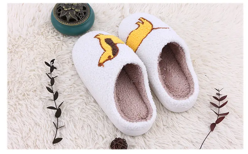 Cross-Border E-Commerce Autumn and Winter New Home Plush Slippers with Fleece Lining, Thickened Cartoon Cow and Cat Cute Cotton Slippers for Women — feature 9