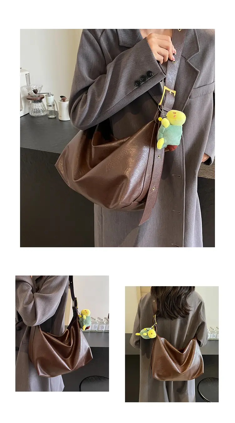 Women's Large Capacity Shoulder Bag Cream — feature 10