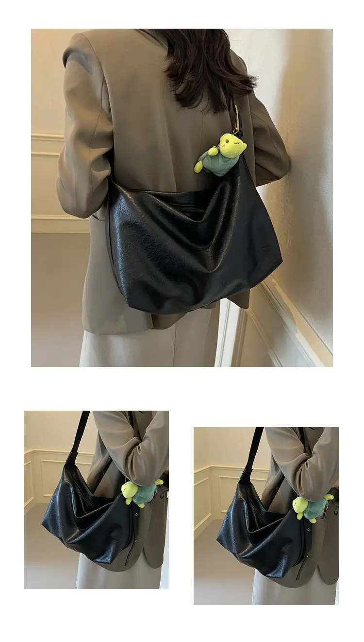 Women's Large Capacity Shoulder Bag Cream — feature 12