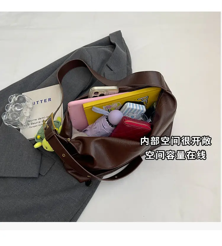 Women's Large Capacity Shoulder Bag Cream — feature 7