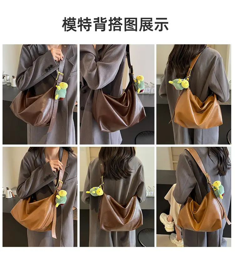 Women's Large Capacity Shoulder Bag Cream — feature 9