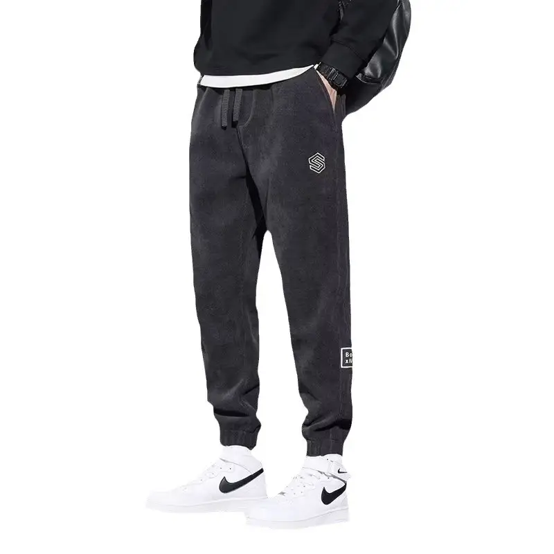 Men Fleece Lined Grey Thermal Sweatpants Winter Warm - Image 9