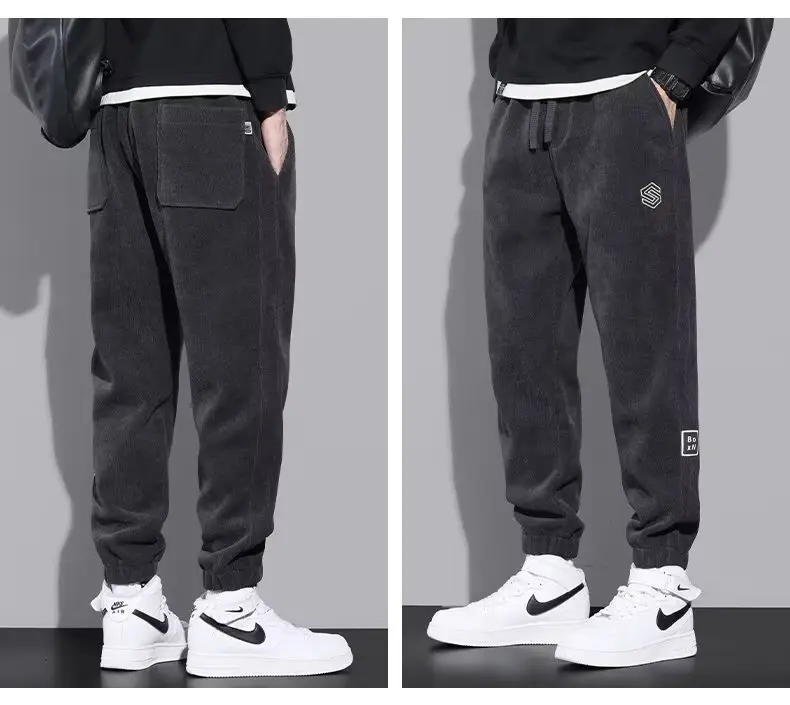 Men Fleece Lined Grey Thermal Sweatpants Winter Warm — feature 9