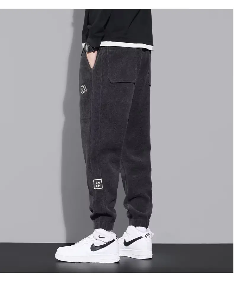 Men Fleece Lined Grey Thermal Sweatpants Winter Warm - Image 4