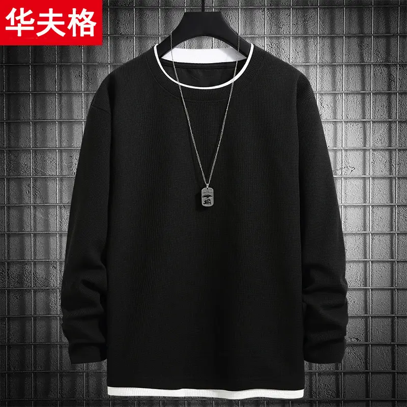 Men Fleece Lined T-Shirt Cream Plus Size - Image 8
