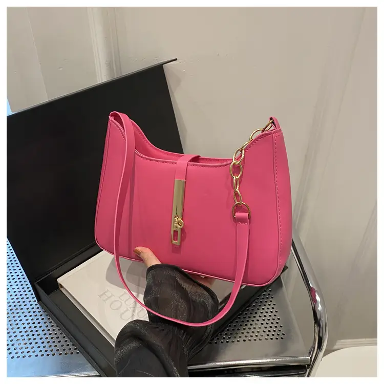 Light Blue Niche Shoulder Bag with Gold Chain — feature 26