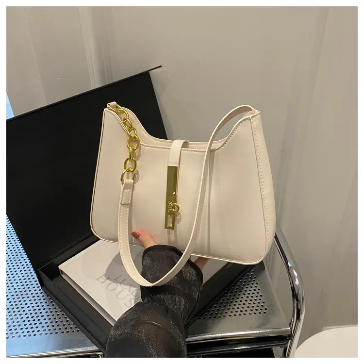 Light Blue Niche Shoulder Bag with Gold Chain — feature 29