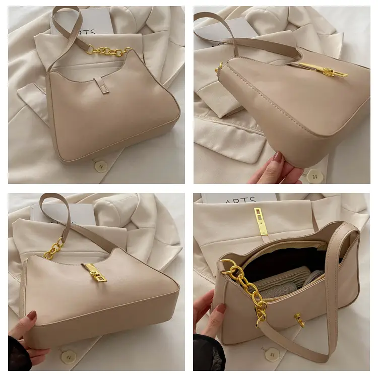 Light Blue Niche Shoulder Bag with Gold Chain — feature 7