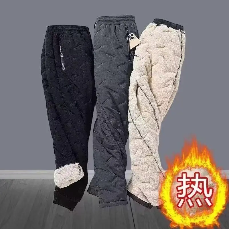 Men's Winter Fleece Lined Black Pants Cold Resistant — feature 11