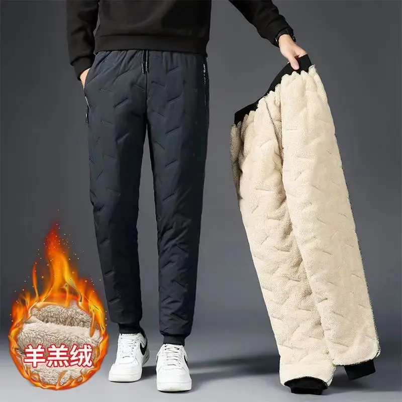 Men's Winter Fleece Lined Black Pants Cold Resistant — feature 8