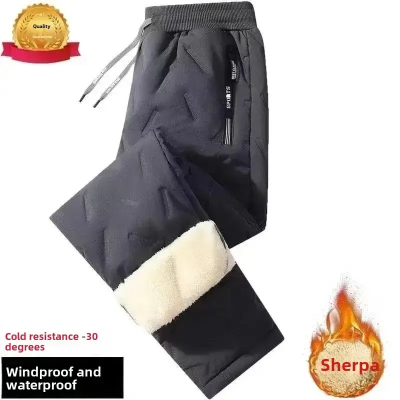 Men's Winter Fleece Lined Black Pants Cold Resistant - Image 10