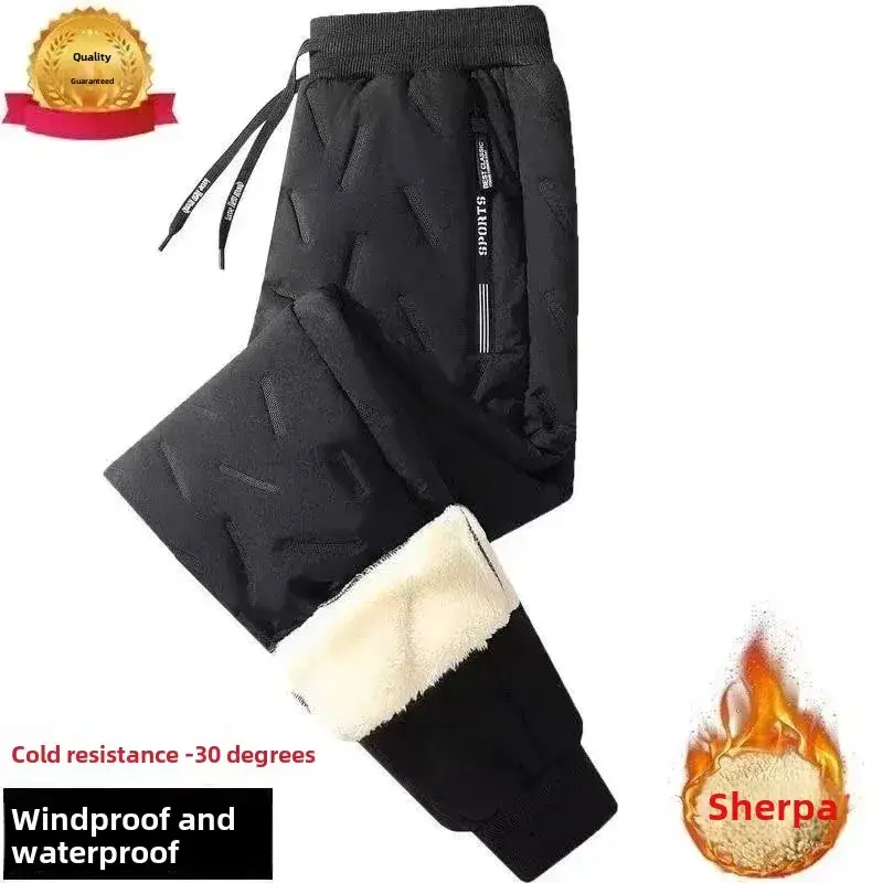 Men's Winter Fleece Lined Black Pants Cold Resistant - Image 18