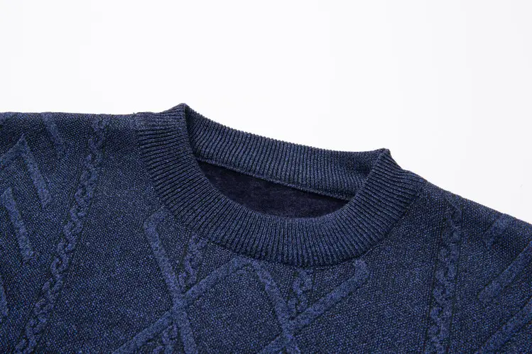 Men's Maroon Diamond Base Round Neck Sweater — feature 11