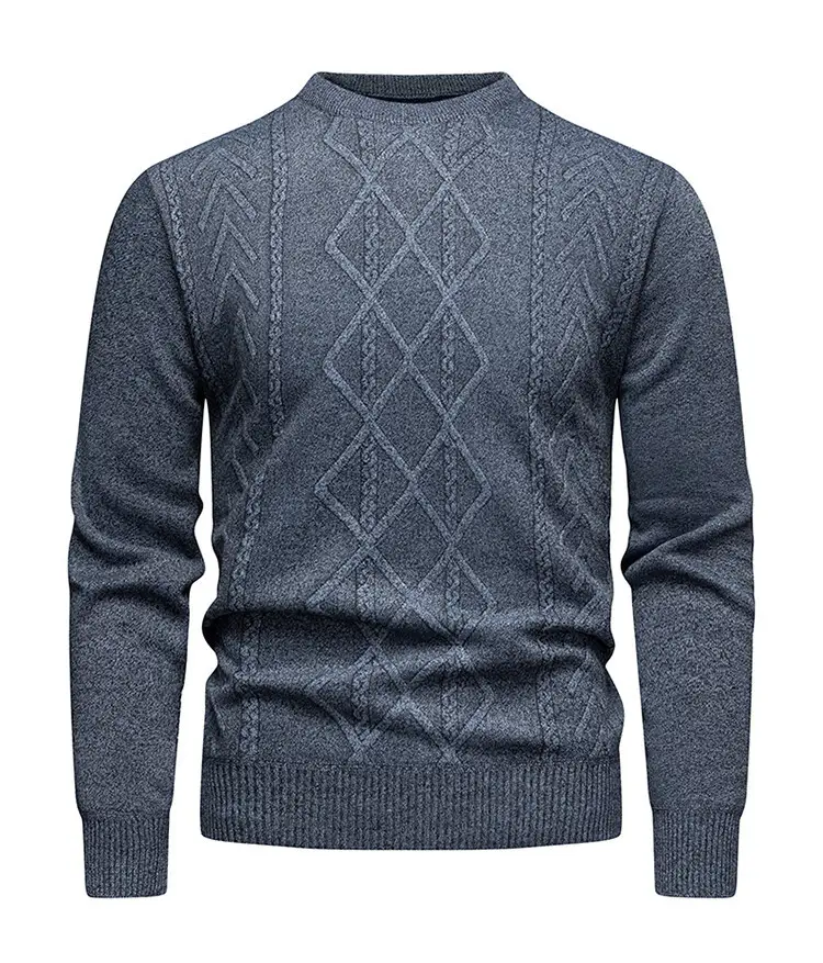 Men's Maroon Diamond Base Round Neck Sweater — feature 8