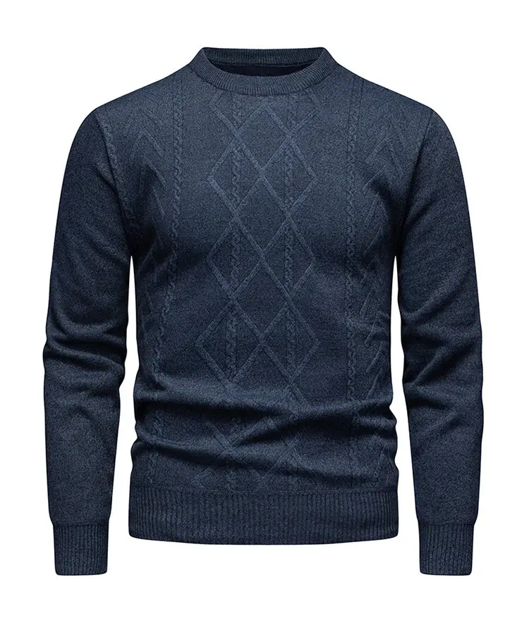 Men's Maroon Diamond Base Round Neck Sweater — feature 9