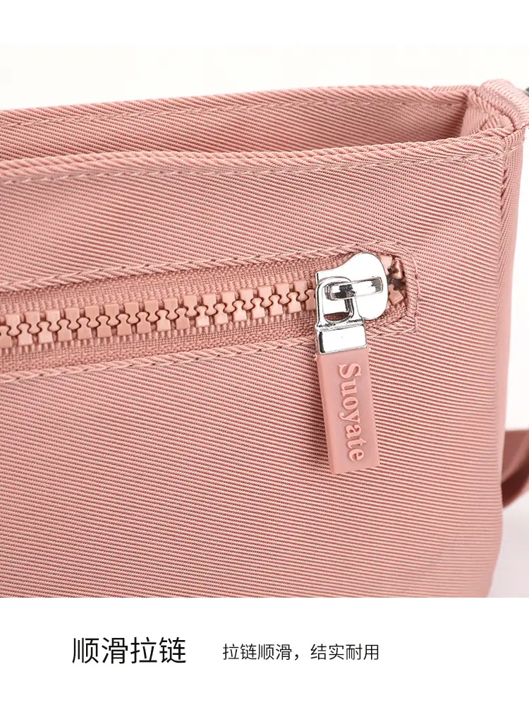 Pink Nylon Crossbody Bag for Women with Multi-Compartment Design — feature 18