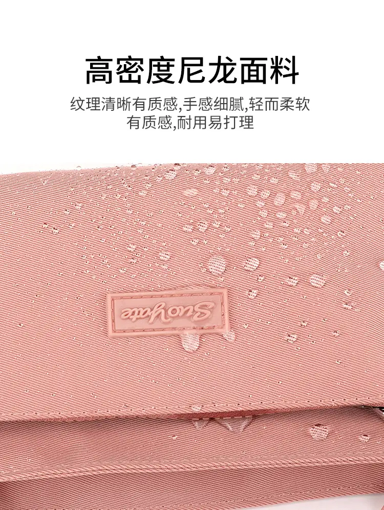 Pink Nylon Crossbody Bag for Women with Multi-Compartment Design — feature 20