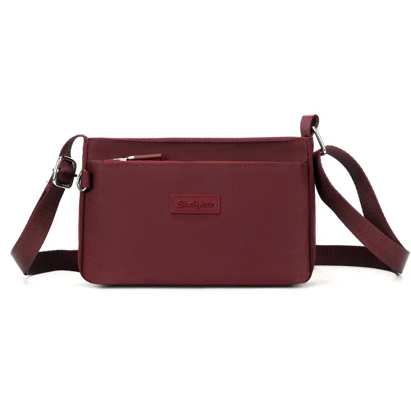 Pink Nylon Crossbody Bag for Women with Multi-Compartment Design - Image 6