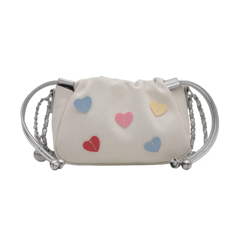 Canvas Drawstring Chain Shoulder Messenger Bag Women - Image 7