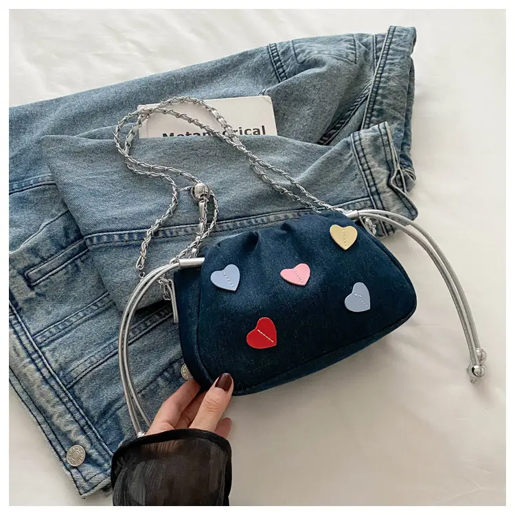 Canvas Drawstring Chain Shoulder Messenger Bag Women — feature 17