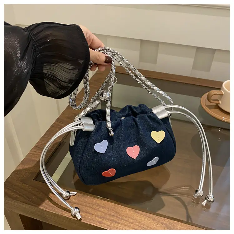 Canvas Drawstring Chain Shoulder Messenger Bag Women — feature 20