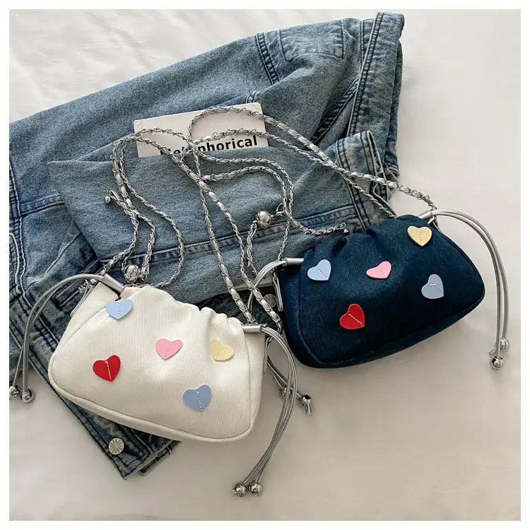Canvas Drawstring Chain Shoulder Messenger Bag Women — feature 21