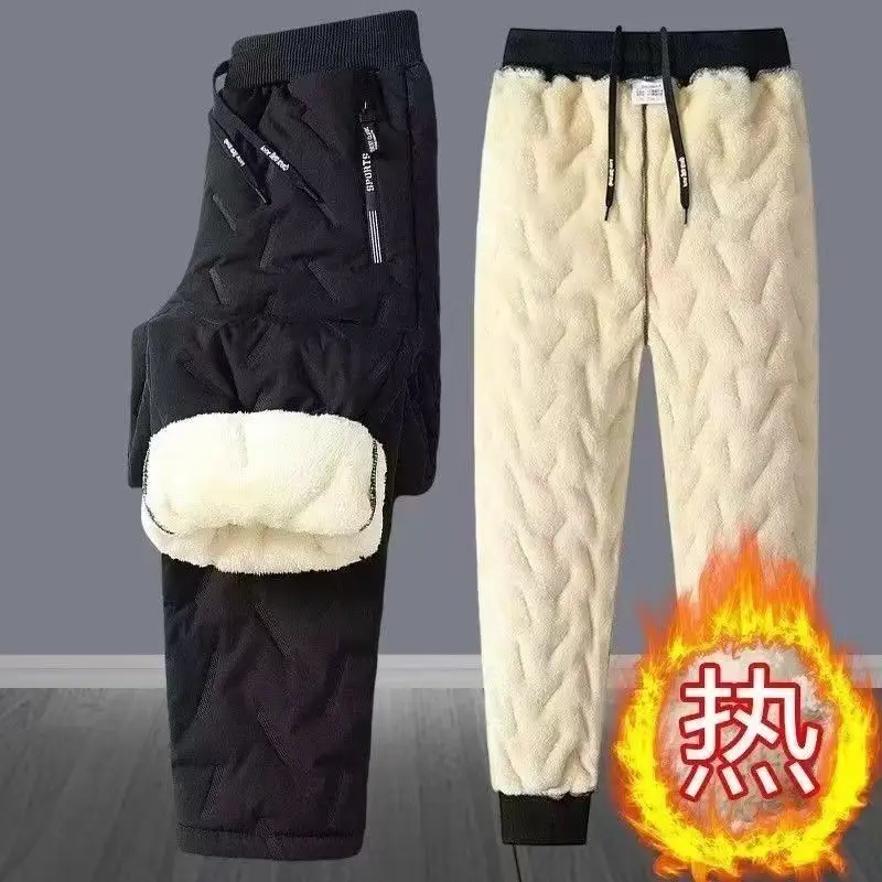Men's Black Fleece Snow Pants Windproof Warm Plus Size — feature 7