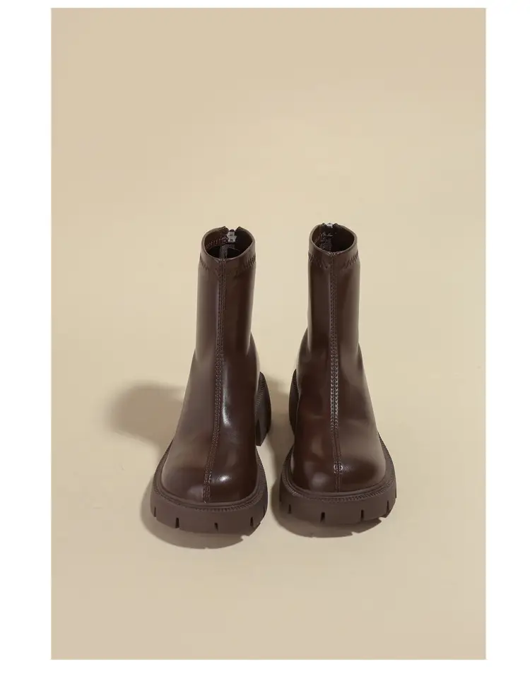 Women's Black Martin Boots Autumn Winter Korean Style Stretch Thin Boots — feature 20