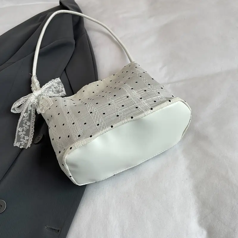 Women's Wave Dot Bag Light Blue One Shoulder - Image 9