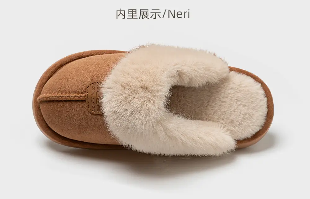 Qingchen 2025 New Winter Suede Floor Mops for Women Fleece-Lined to Heattech Home Indoor Velvet Thick-Soled Non-Slip Cotton Slippers — feature 25