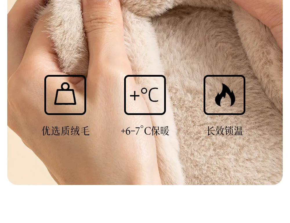Qingchen 2025 New Winter Suede Floor Mops for Women Fleece-Lined to Heattech Home Indoor Velvet Thick-Soled Non-Slip Cotton Slippers — feature 8