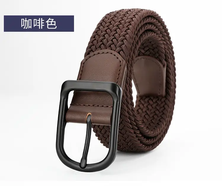 Men's Black Leather Belt with Alloy Buckle — feature 17