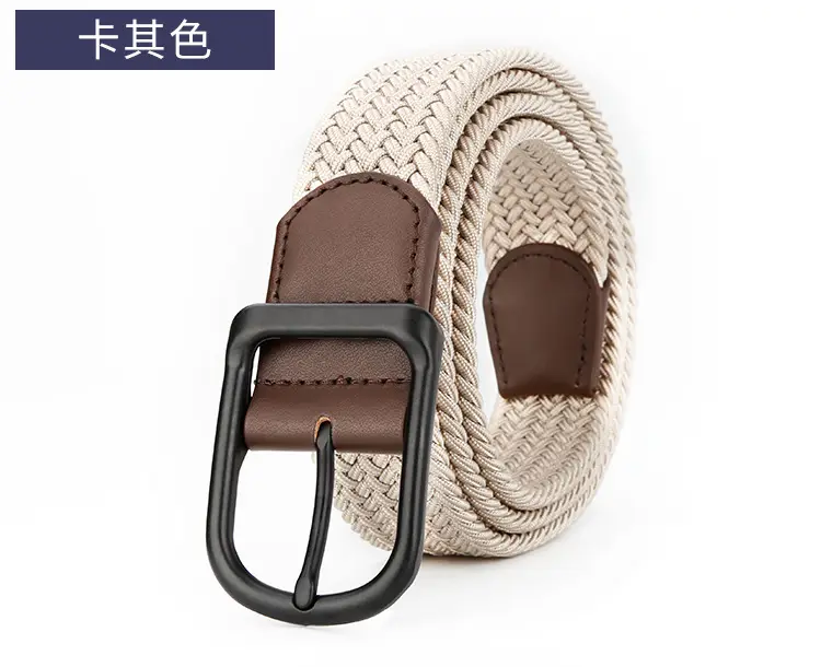Men's Black Leather Belt with Alloy Buckle — feature 18