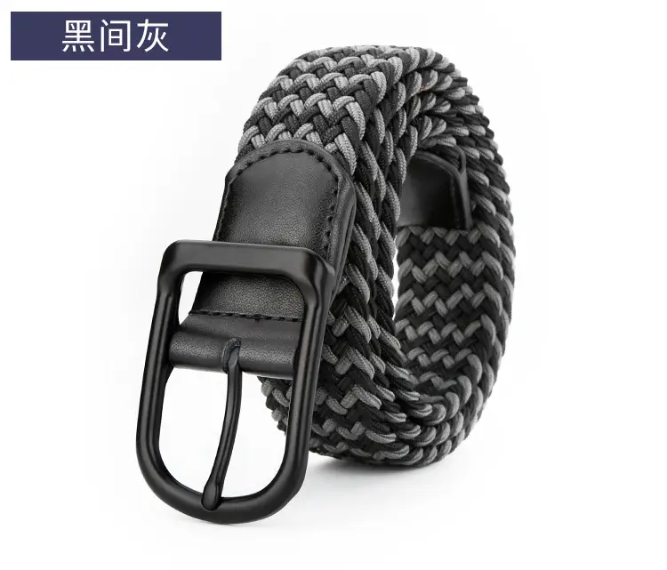 Men's Black Leather Belt with Alloy Buckle — feature 19