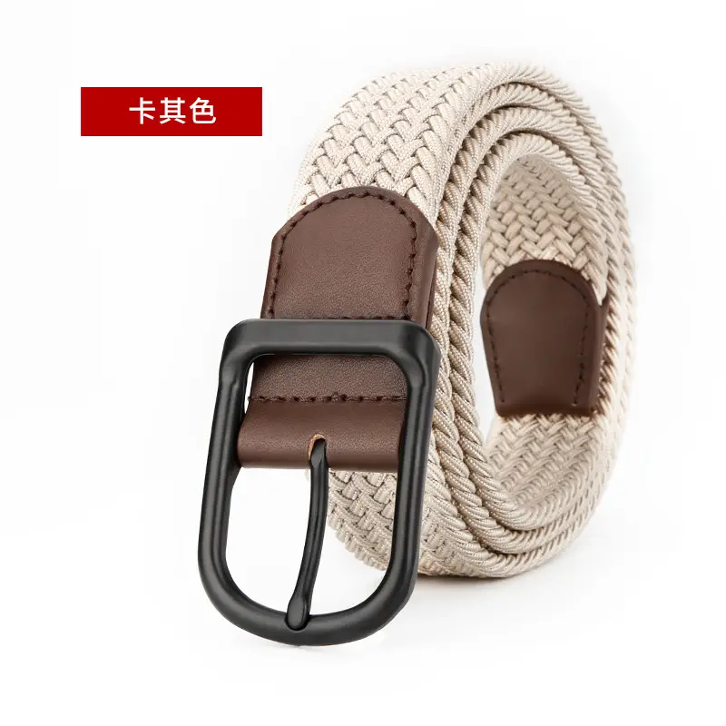 Men's Black Leather Belt with Alloy Buckle - Image 4