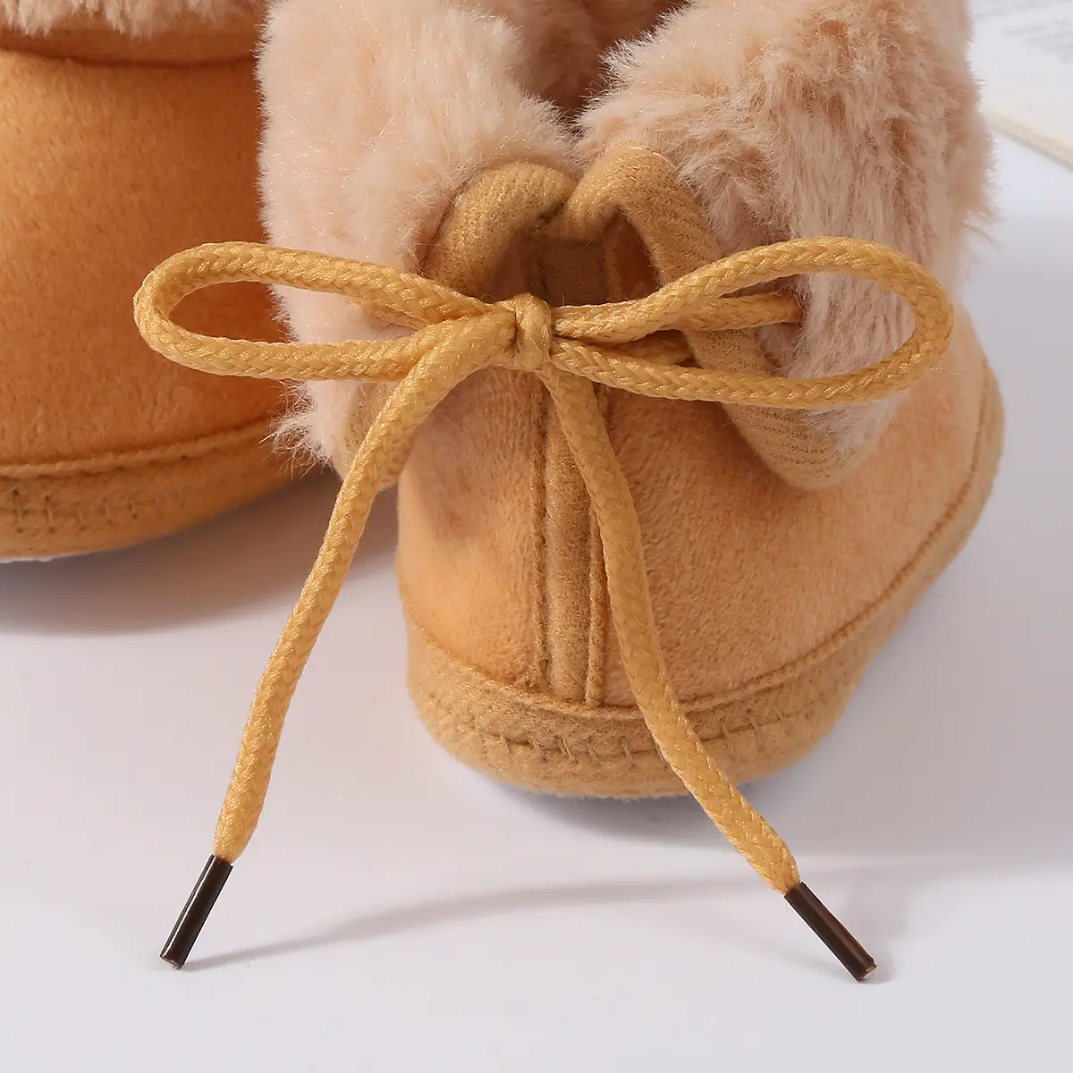 Baby Faux Fur Boots Red Pink Brown 0-1Yr Winter Soft