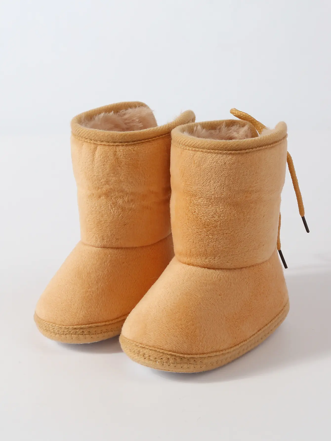 Baby Faux Fur Boots Red Pink Brown 0-1Yr Winter Soft — feature 10