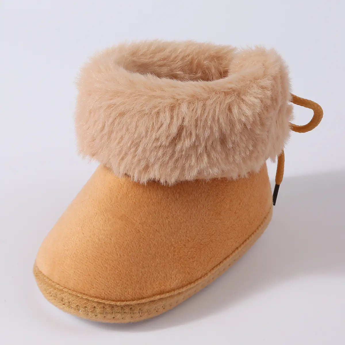 Baby Faux Fur Boots Red Pink Brown 0-1Yr Winter Soft — feature 11