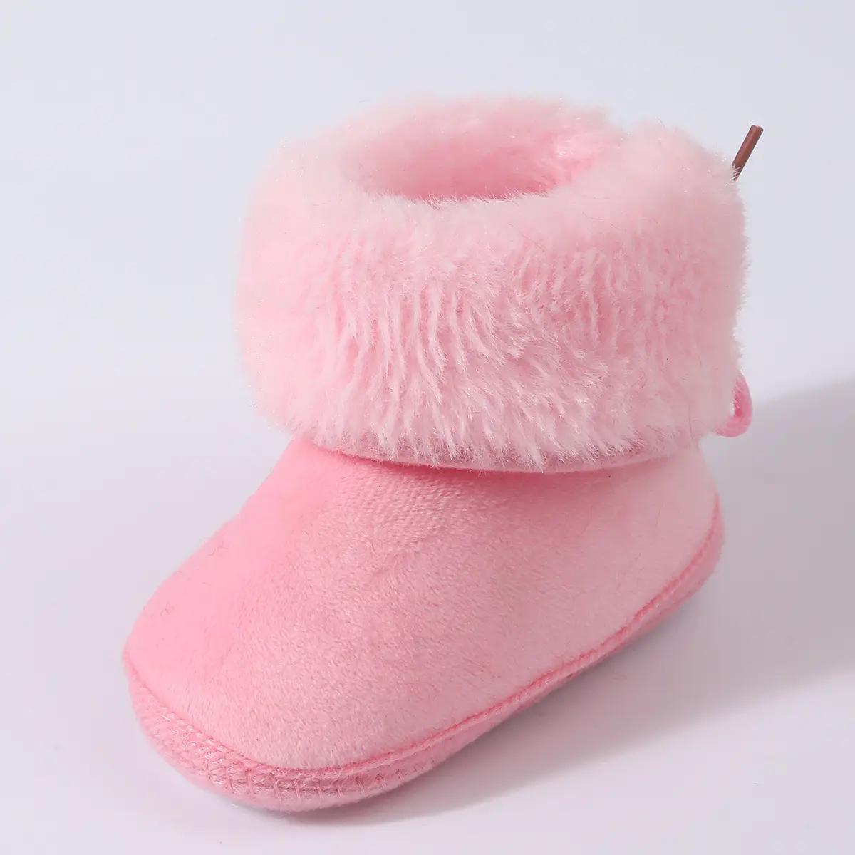 Baby Faux Fur Boots Red Pink Brown 0-1Yr Winter Soft — feature 12