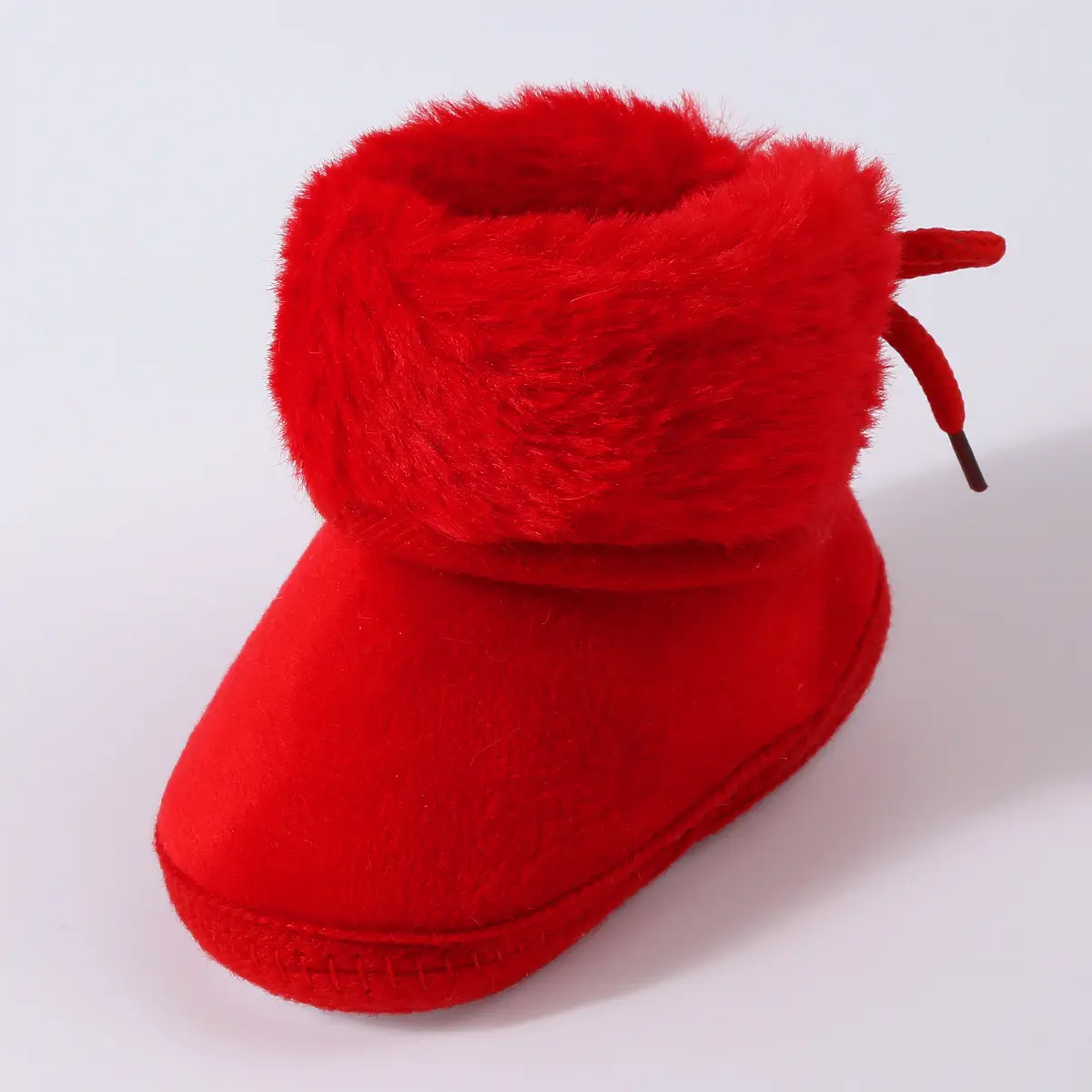 Baby Faux Fur Boots Red Pink Brown 0-1Yr Winter Soft — feature 13